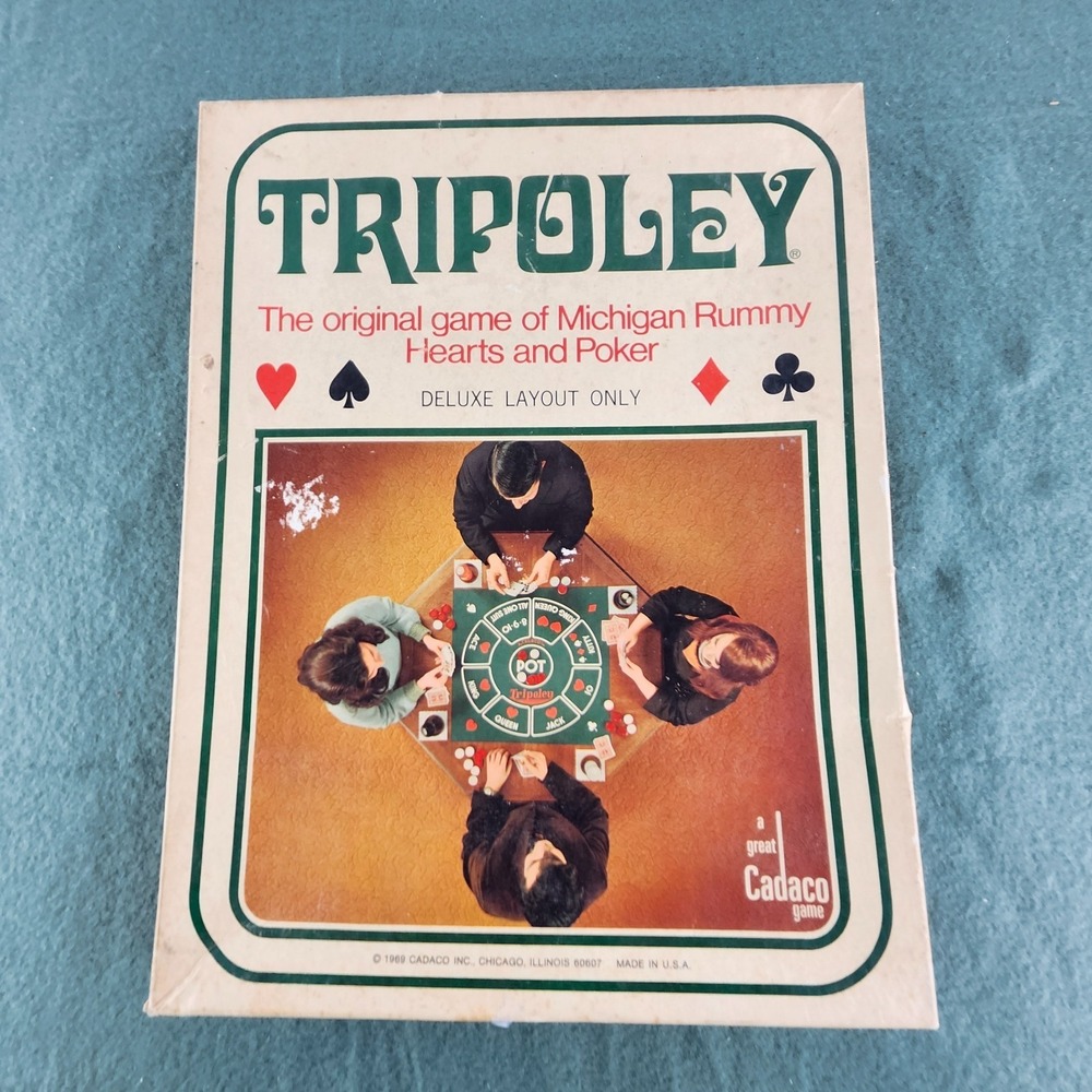 VINTAGE‎ Tripoley Mat Only COMPLETE Cadaco 1969 Michigan Rummy Poker No 111 - Picture 6 of 6